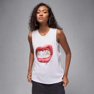 Nike Jordan Womens Jordan Flight Sleeveless Graphic T-Shirt in White | HV0223-100