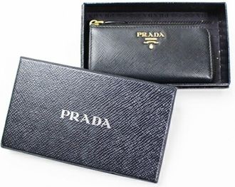 Prada Black Leather Coin Purse/Coin Case (Pre-Owned)