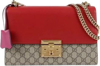 Gucci Pre-owned Cross Body Bags, female, Red, Size: ONE SIZE Pre-owned Medium Padlock Shoulder Bag