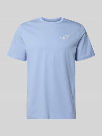 Puma Regular Fit T-Shirt mit Logo-Stitching in Hellblau, Gr&ouml;&szlig;e XXL
