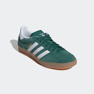 adidas Sneaker ADIDAS ORIGINALS GAZELLE INDOOR, Herren, Gr. 37, gr&uuml;n (collgr&uuml;n, ftwwht, gum2), Leder, Synthetik, Schuhe Sneaker