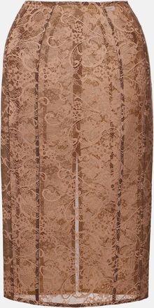 Acne Studios Floral lace midi skirt