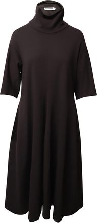 Jil Sander Jil Sander A-lijn jurk met col in bruine modal