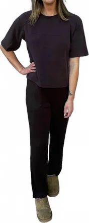 Mono B Laguna Soft Drape Cropped Pants In Espresso