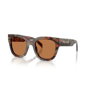 Prada Geometric Sunglasses - female - Prada - Sunglasses - Brown - 52 MM - Accessories