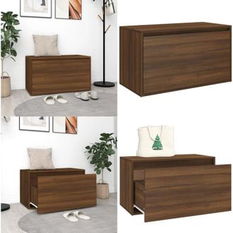vidaXL Panca da Ingresso 80x40x45 cm Rovere Marrone Legno Multistrato - Panca da corridoio - Panca con cassetto