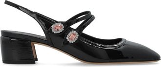 Ferragamo Milly Pumps met Hak - Dames - Pumps - Zwart - 37 1/2 EU - Leer - Schoenen