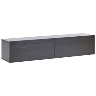 Beliani Beliani - Mueble Tv Minimalista Montado En La Pared Unidad De Almacenaje Gabinete De Melamina Tablero De Part&iacute;culas Negro Gladstone