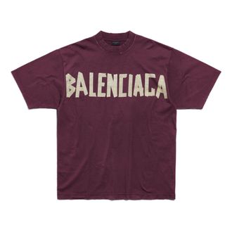 Balenciaga Tape Type T-shirt Dark Red 739784TOVA94029