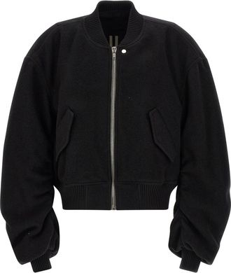Rick Owens Black Solid Wool Jacket