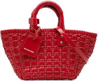 Balenciaga Pre-owned Tote Bags, female, Red, Size: ONE SIZE Pre-owned Woven Satchel