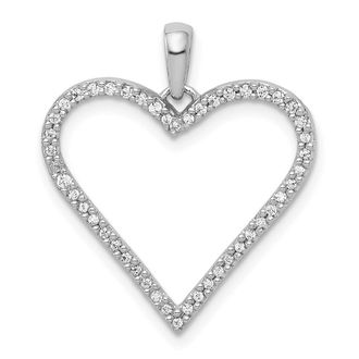 Diamond2Deal 14k White Gold 1/6 carat Diamond Heart Pendant