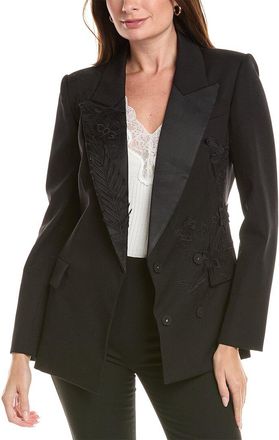 Oscar De La Renta Oscar De La Renta Floral & Fauna Silk-Lined Wool Jacket