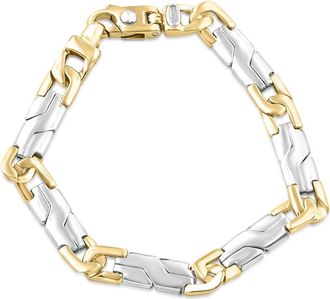 Pompeii3 Mens Designer Figaro Link 14k Gold (39gram) or Platinum (64gram) 8.5mm Link Bracelet 8.5