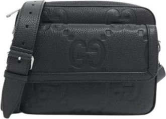 Gucci Pre-owned Jumbo GG Leren Schoudertas - Dames - Vintage Schoudertas - Zwart - ONE Size - Leer - Vintage