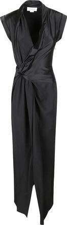 Victoria Beckham Abito midi asimmetrico - Nero