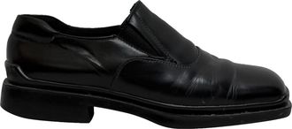 Prada Pre-owned Mens Square-Toe Loafers in Black Leather - Size UK 7