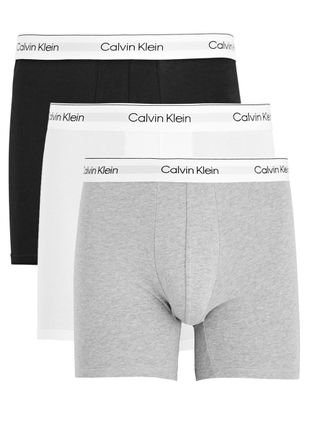 Calvin Klein Modern Stretch-cotton Boxer Briefs - set of Three - Multicoloured - L