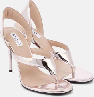 Alaia Alaïa Sandali Infradito in pelle metallizzata
