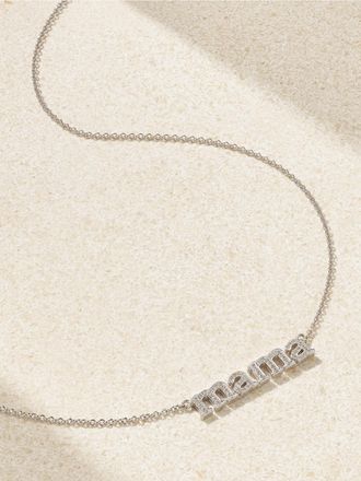 Jennifer Meyer Collana In Oro Bianco 18 Carati Mama - Argento