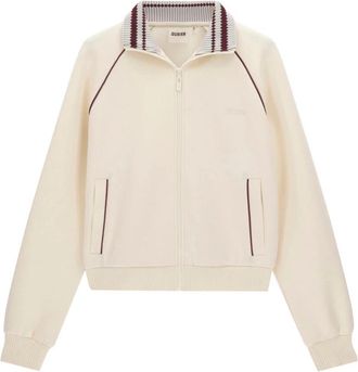 Guess Sibilla Volledige Rits Sweater - Dames - Vesten met rits - Beige - S - Katoen - Hoodies & sweatvesten