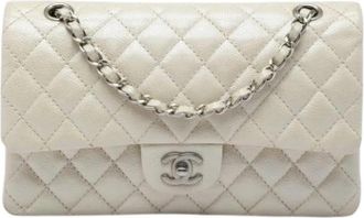 Chanel Pre-owned Classic Double Flap Schoudertas - Dames - Vintage Schoudertas - Wit - ONE Size - Leer - Vintage
