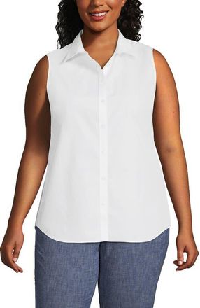 Lands End Sleeveless No Iron Shirt in White at Nordstrom, Size 2 X