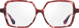 Dita Eyewear Marbled Reddish-Brown Imprynt Oversized Geometric Frames
