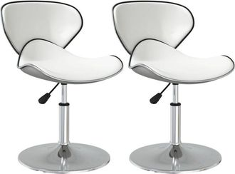 vidaXL Vidaxl - Sillas De Comedor 2 Unidades Cuero Sint&eacute;tico Blanco