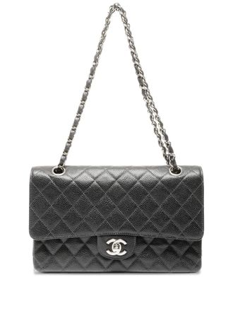 Chanel 2000-2002 Double Flap schoudertas met ketting - Zwart