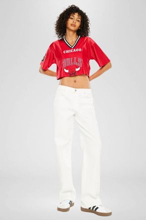 Kancan Low Slung Baggy Jean In White