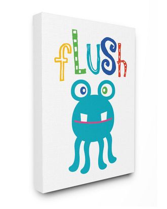 Stupell Industries Flush Monster Cartoon Typography By Tara Moss Canvas Art