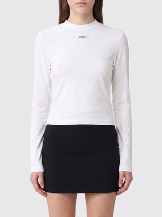 Jacquemus Slim Fit Long-Sleeved T-Shirt in Stretch Cotton with Contrast Logo