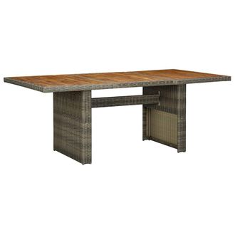 vidaXL Vidaxl - Mesa De Jard&iacute;n Rat&aacute;n Sint&eacute;tico Marr&oacute;n Y Madera Maciza Acacia