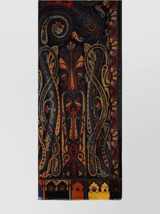 Etro silk wool paisley-print scarf