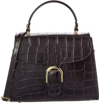Persaman New York Niamh Croc-Embossed Leather Satchel