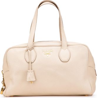 Prada Pre-owned Womens Leather Top Handle Bag - Ivory - One Size