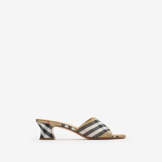 Burberry Check Sloane Mules, Size: 35.5
