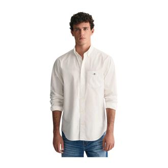 GANT Klassiek Poplin Overhemd - Heren - Casual Overhemden - Wit - XL - Overhemden