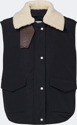 Loewe Shearling-trimmed cotton-blend vest