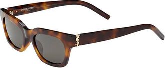 Saint Laurent Brown Rectangular Sunglasses