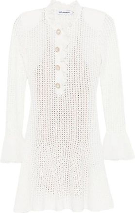 Self Portrait Pointelle Knit Mini Dress