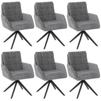Hhg [nunca Usado] Juego De 6 Sillas De Comedor Hhg-705, Sillas De Cocina Giratorias Con Funci&oacute;n &laquo;auto-return&raquo;, Tejido De Chenilla (680 G/m&sup2;) Y Estructura 