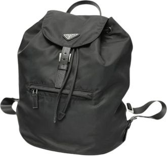 Prada Pre-owned Backpacks, unisex, Black, Size: ONE SIZE Pre-owned Nylon Backpack