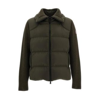 Moncler Cardigan con parte frontale trapuntata - - Jackets - Uomo - Marrone - M