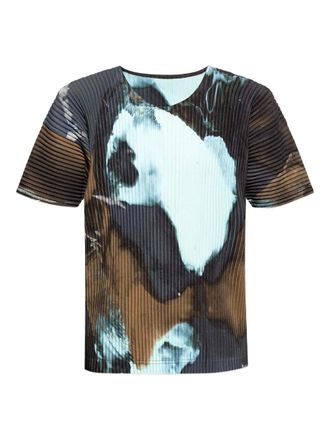 Homme Plissé Issey Miyake T-shirt met abstracte print - Groen