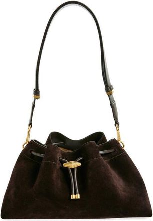 Jimmy Choo London Cinch M Leather Bucket Bag in Coffee/gold at Nordstrom