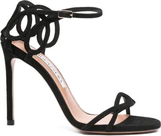 Aquazzura Black Silk And Nylon Blend Sandals