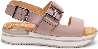 Hogan H257 Leather Sandals In Pink