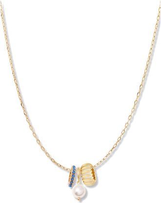 Brook & York Gaby Faux Pearl & Birthstone Multipendant Necklace in Gold/September at Nordstrom